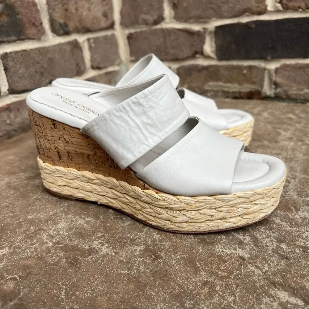 NEW Andree Assous Women's Pilar Slip On Espadrille Platform Sandals Sz 38